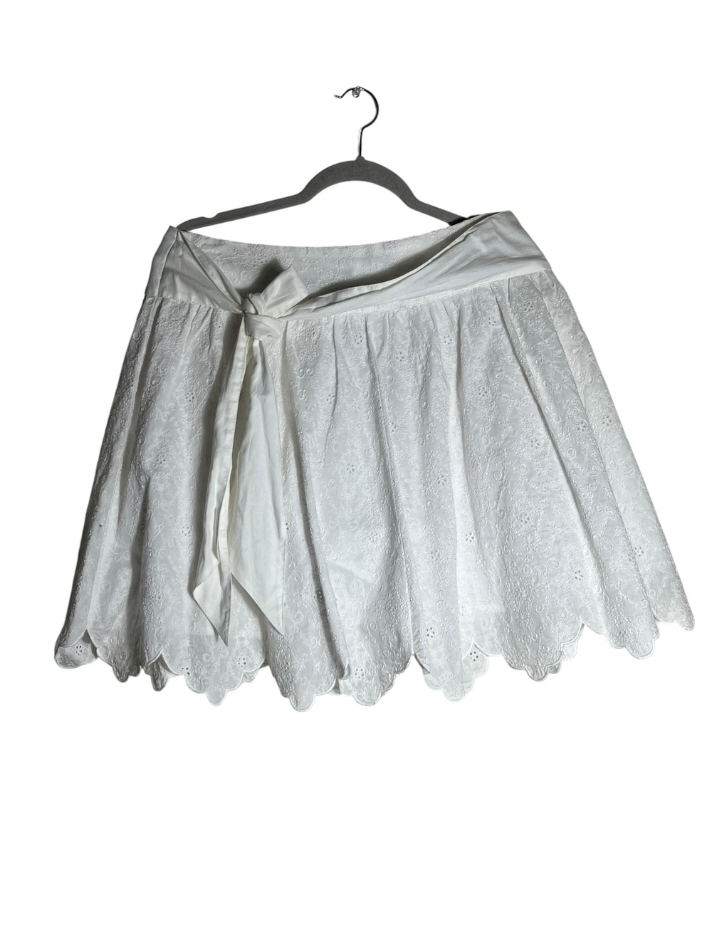 Arden B White Eyelet Mini Skirt‎ with Waist Tie